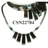Assorted Opal Beads Hematite Choker Chunky bib Statement Necklace women Fashion Jewelry
